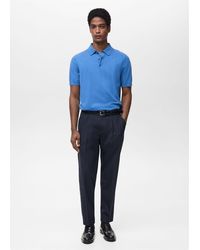 Mango - 100% Cotton Fine-Knit Polo Shirt - Lyst