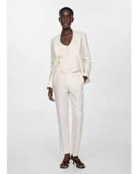 Mango - 100% Linen Suit Trousers - Lyst