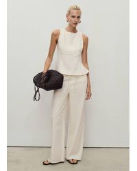 Mango - Flared Denim Top - Lyst