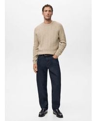 Mango - Braided Knitted Sweater - Lyst