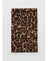 Mango - Écharpe En Imprimé Animal Marron - Lyst