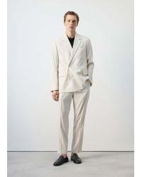 Mango - Boston Linen Blend Regular Fit Blazer - Lyst