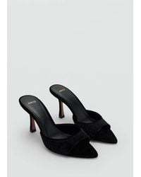 Mango - Velvet Heel Sandals - Lyst