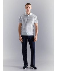 Mango - Slim Fit Striped Polo Shirt Coolmax - Lyst