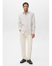 Mango - Regular Fit Striped Cotton Shirt - Lyst