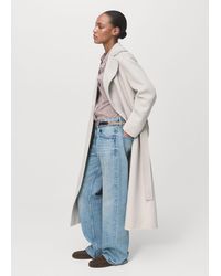 Mango - Handmade Wool Coat With Belt - Lyst