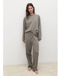 Mango - Two-Piece Plain Cotton Pyjamas - Lyst