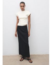 Mango - Short-Sleeved Fine-Knit Sweater - Lyst