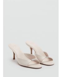 Mango - Heeled Sandals With Metallic Detail - Lyst