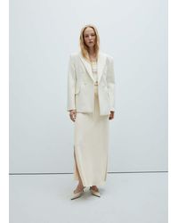 Mango - Elastic-Waist Skirt With Slits - Lyst
