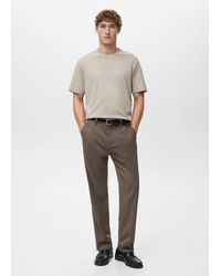 Mango - 100% Cotton T-Shirt Regular Fit Aqua - Lyst
