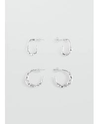 MANGO TEEN - Pack Of 2 Textured Earrings - Lyst
