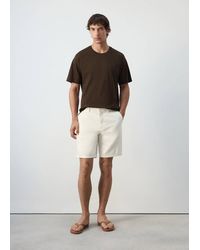 Mango - Relaxed Fit Cotton-Linen Blend T-Shirt - Lyst