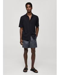 Mango - 100% Cotton Drawstring Bermuda Shorts Indigo - Lyst
