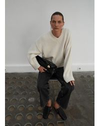 Mango - V-Neck Wool Sweater - Lyst