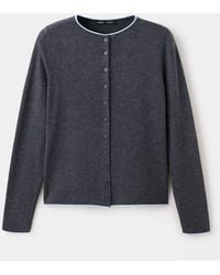 Mango - Knit Cardigan With Contrasting Trims - Lyst