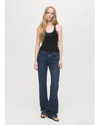Mango - Knitted Top With Contrast Details - Lyst