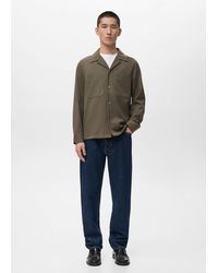 Mango - Regular-Fit Overshirt With Pocket Khaki - Lyst