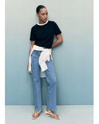 Mango - Flared Cropped Jeans With Pockets - Lyst