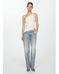 Mango - Straight Low-waist Jeans Light - Lyst