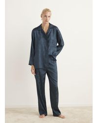 Mango - Jacquard-Satin-Pyjama-Hose - Lyst