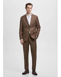 Mango - Slim Fit Cotton Striped Suit Shirt - Lyst