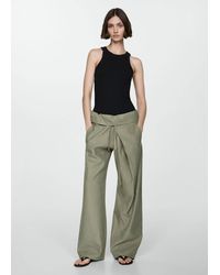 Mango - Ribbed Cotton-blend Top - Lyst