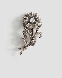 Mango - Crystal Flower Brooch - Lyst
