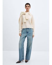 Mango - Knitted Polo Neck Sweater - Lyst