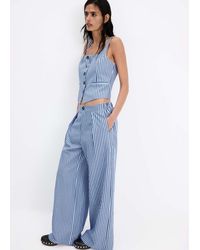 Mango - Striped Button Waistcoat - Lyst
