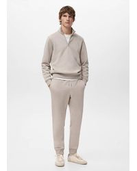 Mango - Zip-Neck Sweatshirt With A Soft-Touch Interior - Lyst