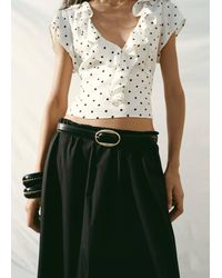 Mango - Oval Buckle Belt - Lyst