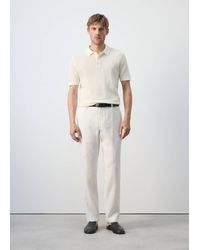 Mango - 100% Cotton Open-Knit Polo Shirt - Lyst