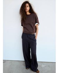 Mango - Gerade Hose Mit Karomuster - Lyst