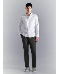 Mango - Comfort Stretch Non-Iron Cotton Shirt - Lyst