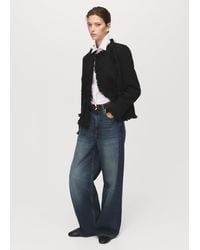 Mango - Tweed Jacket With Frayed Ends - Lyst