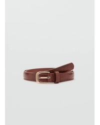 Mango - Thin Faux Crocodile Leather Belt - Lyst