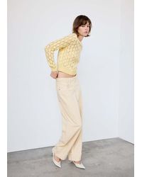 Mango - Openwork Knit Sweater - Lyst