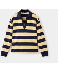 Mango - Striped Polo-Neck Sweater - Lyst