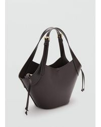 Mango - Double Handle Handbag With Buckles - Lyst