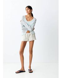 MANGO TEEN - Crochet Shorts With Ruffles - Lyst