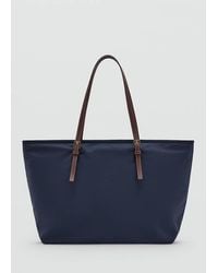Mango - Shopper Bag With Buckle Details - Lyst