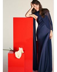 Mango - Satin Halter Neck Dress - Lyst