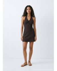 MANGO TEEN - Short Halter-Neck Dress - Lyst