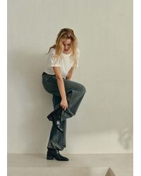 MANGO TEEN - Leather Cowboy Ankle Boots - Lyst