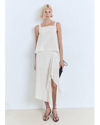 Mango - Striped Strapless Top - Lyst
