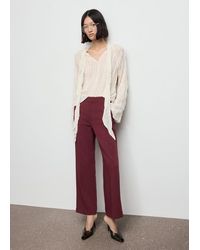 Mango - High-Waist Straight Trousers - Lyst
