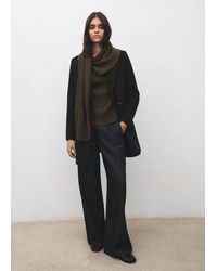 Mango - Double-Breasted Wool Blend Coat - Lyst