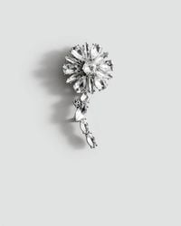 Mango - Crystal Flower Brooch - Lyst