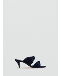 Mango - Velvet Knot-Heeled Sandal - Lyst